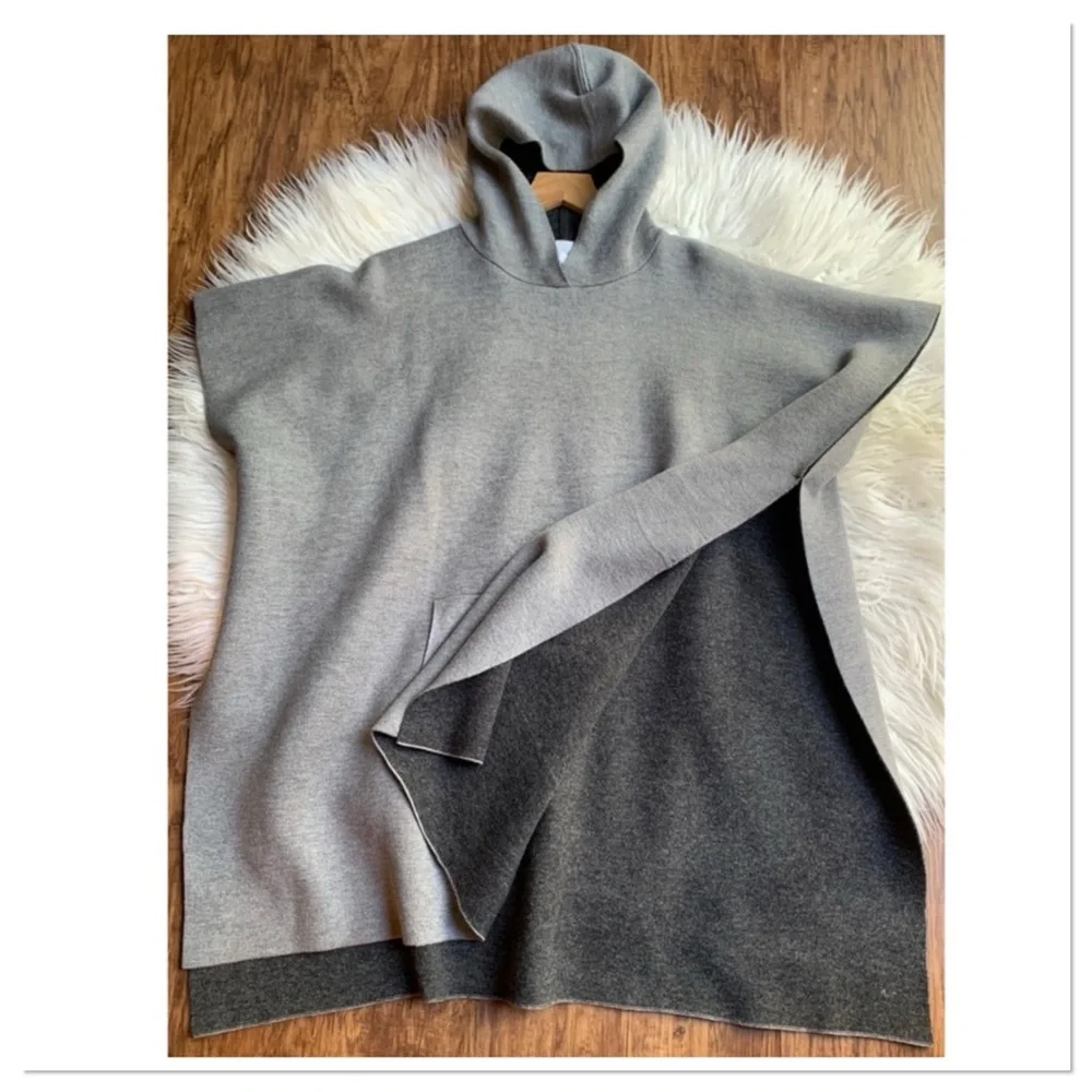 Lululemon All In A Day Hooded Cashmere Blend Poncho Gray One Size